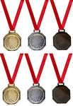 Be Win Bee Hive Shaped Mild Steel Sports Medals/Event Medal Size-2''in Dia (Gold-2, Silver-2 & Brown-2 Medals & Tag)