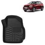 Kingsway Accessories Premium 4.5D Car Floor Mats Only Compatible with Kia Sonet (Year 2020 to 2024) All Model, Set 3 Pcs, 100% Waterproof Tray Shape PVC Foot Mats | Black | 1 Year Warranty
