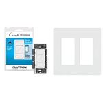 Lutron Caseta Wireless Dimmer (PD-6WCL-WH) + Claro 2 Gang Wallplate (CW-2-WH) Bundle