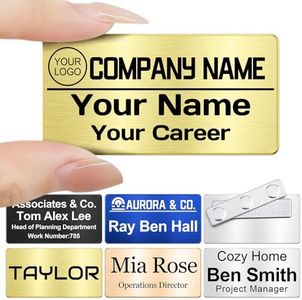 Stainless Steel Personalized Name Tag with Magnetic Clip – 3"X1.5" Engraved Custom Name Tags Work Badge Business Identification Metal ID Name Plate for Employee Uniform (Magnet)