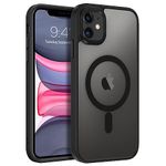 BENTOBEN Case for iPhone 11 Case,[Compatible with MagSafe] Slim Translucent Matte Magnetic Shockproof Protective Anti Slip Women Men Phone Case for iPhone 11 6.1", Black