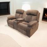 The Couch Cell Two-Seater Recliner Sofa, Brown Suede Velvet