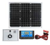 LOWENERGIE 30W Mono Solar Panel Battery Charging Kit with Charger Controller For Caravans, Motorhomes, Boats & Any Flat Surface. K1