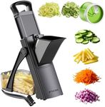 ZTQCSQ [All in 1] Upgraded Version Safe Mandoline Slicer for Kitchen, Adjustable Thickness. and Spiralizer, Veggie Slicer, Rapid Prep Mandoline, Detachable Blade, Cleaning Brush (Black Knight)