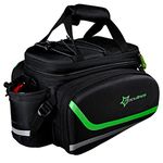 ROCKBROS Bike Panniers for Bicycle, Bike Trunk Bag Rear Bike Rack Bag for Travel Bicycle Accessories Cargo Carrier Pack (Green)