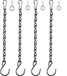 Super Idee 4 Hanging chain with 4 Ring Screw in Eye Hooks for hanging bird feeders wind chimes bird baths flower pots and lanterns