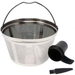 GOLDTONE Stainless Steel Coffee Filter - 8-12 Cup Basket Reusable Metal Filter for Mr. Coffee and Black and Decker Machines - Includes Scoop and Brush…