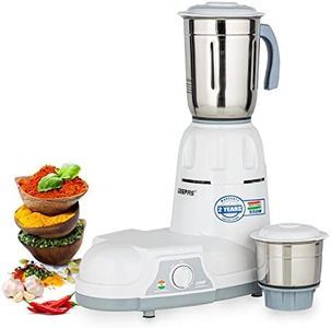 Geepas 550W 2-in-1 Mixer Grinder - Multifunctional Indian Mixer Grinder with Stainless Steel Jars & Blades - 3 Speed, Safety Twist Lock, Dry & Wet Grinding Spices Chutney Coconut
