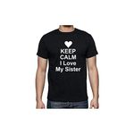 TheYaYaCafe Yaya Cafe Birthday Mens Cotton Printed T-Shirt Keep Calm I Love My Sister - Black - L Birthday Bhaidooj