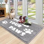 Vaukki Entryway Rug, Non Slip Absorbent Mud Trapper Mats, Low-Profile Inside Floor Mats, Welcome Mat for Front Door, Dog Washable Puppy Rugs Door Mat for Entryway (Grey, 36"x59")