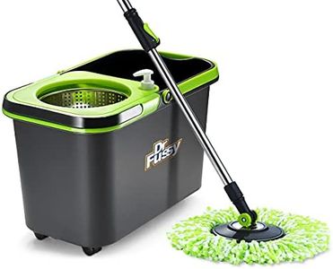 Dr Fussy 360 Degree Spin Mop Bucket System Microfiber Mop with Easy Wringer Bucket