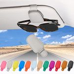 1-Pack Genuine Leather Sunglass Holder for Car Sun Visor Car Accessories, Car Sunglass Holder, Glasses Clip for Cars SUV(Light Grey)