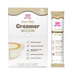 Oat Milk Coffee Creamer, Sweetened 10ct Carton by JOI - Superfood, Vegan, Dairy Free, Plant Based, Kosher, Shelf-Stable, Barista, Fortified with Calcium. Use in Coffee or Protein Shakes. Single Serve.