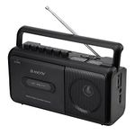 G Keni Portable Cassette Player Boombox Am/FM Stereo Radio, Tape Player Recorder with Headphone Jack, Battery Operated or AC Powered