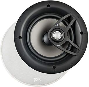 Polk Audio V80 Vanishing in-Ceiling Speaker (Single), Ideal for All Rooms, Features Polypropylene Cone Driver, Swivel Mount Silk Dome Tweeter, Easy Installation, Includes Paintable Magnetic Grille