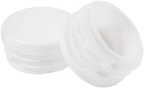 Prescott Plastics 1.25" Inch Round Plastic Plug Insert (100 Pack), White End Cap for Metal Tubing, Fence, Glide Insert for Pipe Post, Chairs and Furniture Legs