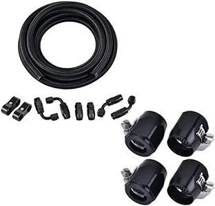 EVIL ENERGY 12AN CPE Nylon Braided Fuel Hose Kit 10FT Bundle with 12AN Hose Finisher Clamp 4PCS