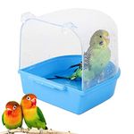 kathson Polyvinyl Chloride Parrot Bath Box Bird Cage Accessory Supplies Bathing Tub For Pet Birds, Canary Budgies Parrot, Random Color, Multicolor