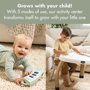 Tiny Love 5-in-1 Baby Activity Center – 20 Activities, 6 Toys, Black & White