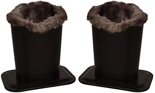 Baitaihem Pack of 2 Plush Lined Eyeglasses Holder Stand Protective Glasses Case For Desks Or Nightstands(Black and Light Gray)