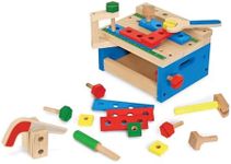 Melissa & Doug Hammer and Saw Tool Bench - Wooden Building Set (32 pcs)