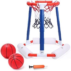 EagleStone Pool Basketball Game Toys for Swimming Pool, Floating Basketball Hoop Includes Hoop, 2 Pool Balls and Pump, Inflatable Basketball Hoop Water Basketball Game Pool Toys for Kids and Adults