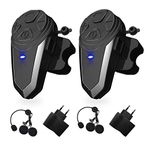 vFound BT-S3 1000m Motorcycle Intercom Helmet Headset Real-Time Communication Systems Handsfree FM Radio Waterproof Bluetooth Intercom for 2 or 3 Riders(2 Pack)