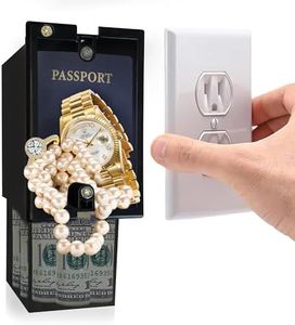 Electrical Outlet Hidden Wall Safe (Simple Install, Magnetically Attaches For Easy Use) Hiding Places for Valuables, Hide in Plain Sight Key Money Jewelry Storage Cash Holder Safes Outlet Safe Box (1)