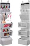 VICTORICH All-IN-ONE Over the Door Organizer, Super Behind the Door Storage Organizer with Door Rack and Large Clear Windows, Wall File Organizer, Hanging Organizer (New Grey)