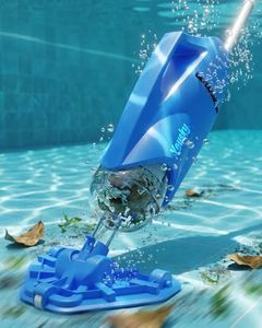 2025 Upgraded Handheld Pool Vacuum Cleaner for Above Ground & Inground Pools - Cordless Pool Cleaner w/18.5GPM Suction, Telescoping Pole(20-69in), 2 Brush Heads - Ideal for Spas & Hot Tubs