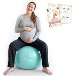 Trideer Pregnancy Birthing Ball - 1.7mm Extra Thick Yoga Ball for Maternity, Labor, Exercise, Physio, Recovery - Guide & Baby Memory Book Included - 440LB Anti-Burst & Non-Slip Stability