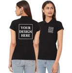 Wear Your Opinion Women's Personalized Custom Tipping Polo T-Shirt with Logo and Back Print - Ideal for Gifting & Office Staff - Your Design, Your Name, Your Message