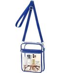 Meiikun Clear Bag Stadium Approved, Clear Purse Crossbody Bag, Adjustable Shoulder Strap Clear Bags for Concerts (8.8 x 6.5 in L- Blue)