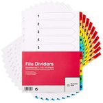 File Dividers A4, 10 Part Folder Dividers for Ring Binders & Lever Arch Files, Binder & Subject Dividers (10 Pack)