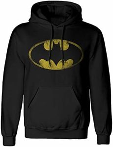 Batman Sweat à Capuche avec Logo en détresse avec Capuche DC Comics Noir - XL