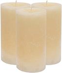 Nicola Spring Vanilla Scented Single Wick Pillar Candle, 140hrs Burning Time, 20 x 9 cm - Pack of 3