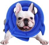 Ondoing Pet Elizabethan Collar, Cone Collar, Mesh Recovery Collar, Adjustable Soft E-Collar for Dogs Cats After Surgery, Anti-Biting Licking Quick Release E-Collar (S Neck: 8.7-10.2in, Blue)