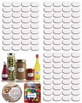 Wall Attraction Waterproof Vinyl Stickers for Mason Jars Glass Bottle, Decals Craft, Kitchen Jar (7 cm x 4 cm, White, 108 Piece) (White)