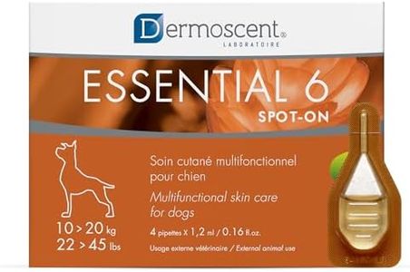 Dermoscent Essential 6 spot-on - Dog Skin Care for Dandruff & Allergy Relief with Vitamin E Oil - Anti Itch for Dogs - Natural Ingredients for Sensitive Skin - Dogs 10-20 kg - 4 Pipettes of 1.2 ml