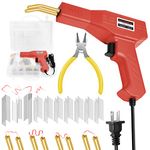 Plastic Welder Kit, Car Bumper Plastic Repair Hot Stapler Gun, Plastic Welding Machine with 500PCS Hot Staples (Red)