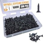 Rishabh Hardware - Drywall/Gypsum Screws [16mm (0.6 inch) | 200 pcs], For Wall, Wood, Thin Metal Sheets, Pack of 200pcs