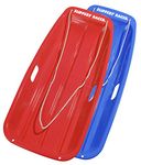 Slippery Racer Downhill Sprinter Snow Sled (2 Pack), Red/Blue