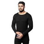 Mens Thermal T-Shirt Underwear Long Sleeve TOP Warm Winter Base Layer Vest S-XXL[Black,M]