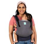 Kol Kol Baby Carrier Newborn Baby Carrier Bag,100% Hand Woven Cotton,Light-Weight,Safe&Ergonomic Baby Carry Bag&2 Carry Positions,For 4 Months To 3 Year Old Baby,Grey Suitable For Men&Women