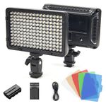 Tolifo PT-176S on Camera Video Light, Dimmable 11W LED Light Panel with 2200mAh Rechargable Battery and Charger, Portable Photo Studio Video Photography Light with 5 Color Filters Hot Shoe