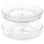 Spesh 2 Pcs Lazy Susan Turntable 360° Rotating Cupboard Organizers for Cabinet Fridge Turntable Organisers Rotating Spice Racks for Kitchen(27x4.3cm)