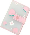 NAITIK CREATION Cute Photocard Binder Album – 20 Pocket Mini Card Holder Book | Portable Photo Album Organizer for Kids, Students & Stationery Lovers | Cute Peach Design Card Holder