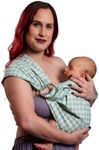 Baby Carrier| Durable and Comfortable Green Checkered Baby Sling Carrier| Eco-Friendly Blend Ring Sling Baby Carrier| Easy to Use Baby Sling| Ring Sling