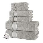 NOVA Luxury Linen - Hotel Quality Turkish Towel Set for Bathroom (6 Pcs Towel Set, Mirage Grey)