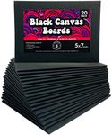 Black Canvas for Painting Bulk 20 Pack Small Canvases for Painting Boards Blank Canvas for Painting 5x7 Art Canvas Panels for Paint for Artists Gesso Primed for Oil, Acrylic, and Watercolor